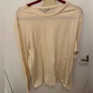 THE ROW beige long sleeve top with ORIGINAL chain brand label NWOT